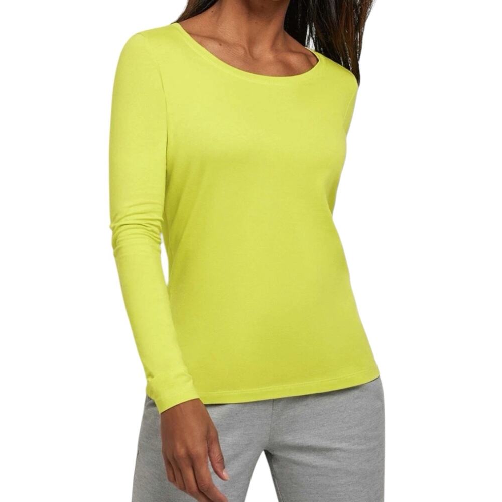 NWT Anatomie Juliana Citrus Yellow Long Sleeve Pima Cotton T-shirt XS